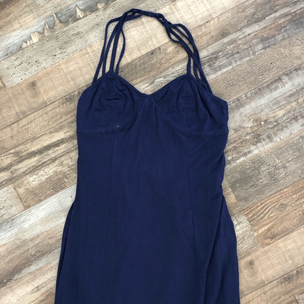 Navy Maxi Dress with low strappy back